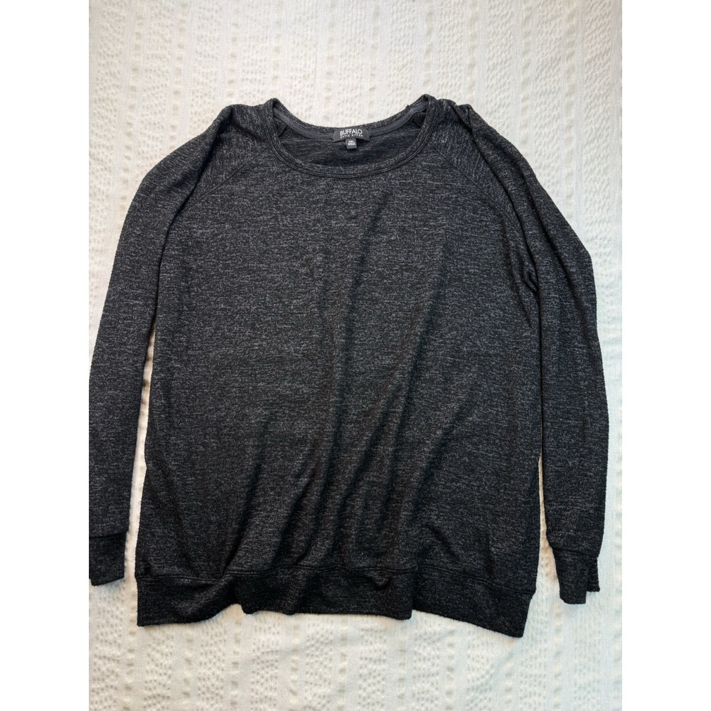Buffalo David Bitton Sweater Womens XXL Gray Knit Lightweight Crewneck Casual